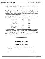 Предварительный просмотр 3 страницы Chrysler Imperial 1959 Service Manual Supplement