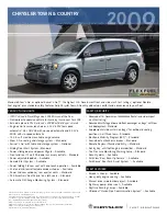 Предварительный просмотр 1 страницы Chrysler TOWN & COUNTRY 2009 Specification