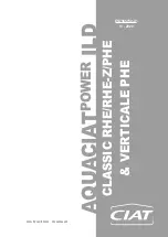 CIAT AQUACIAT POWER IL CLASSIC PHE Instruction Manual предпросмотр