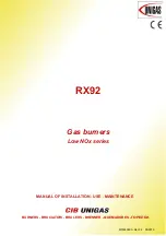 CIB UNIGAS Low NOx Series Manual Of Installation - Use - Maintenance preview