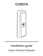 Cidron Slimline E Installation Manual preview