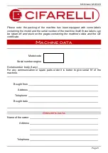 Preview for 5 page of CIFARELLI M1200US Instruction And Maintenance Manual