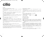 Preview for 8 page of Cilio 491234 Operating Instructions Manual