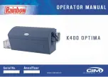 CIM K400 OPTIMA Operator'S Manual предпросмотр