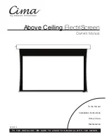 Cima Above Ceiling ElectriScreen Owner'S Manual preview