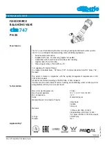 Preview for 1 page of Cimberio CIM 747 Technical Data Sheet