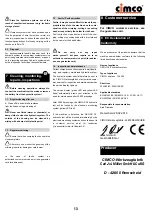 Preview for 13 page of CIMCO 10 6300 Operating Instructions Manual