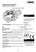 Preview for 15 page of CIMCO 10 6300 Operating Instructions Manual