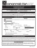 Preview for 1 page of Cincinnati Fan LM Installation, Safety, Operation & Maintenance Instructions And Parts List