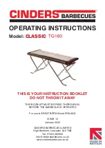 Cinders Barbecues CLASSIC TG160 Operating Instructions Manual preview