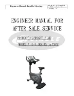CIRCLE FITNESS B-7 SERIES Engineer'S Manual preview