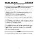 Preview for 2 page of CIRCUIT DESIGN STD-402TR Operation Manual