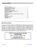 Preview for 2 page of Circuit Fitness AMZ-979RW-BT Assembly & Owners Manual