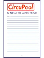 Предварительный просмотр 30 страницы CircuPool RJ PLUS series Owner'S Manual