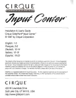 Предварительный просмотр 2 страницы Cirque Glidepoint Input center Installation & User Manual