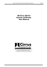 Preview for 1 page of Cirrus Research CR:514 User Manual