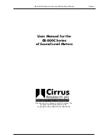 Cirrus Research CR:811C User Manual preview