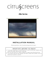 Preview for 1 page of Cirrus Screens Alto Series Installation Manual