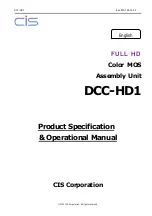 Предварительный просмотр 1 страницы CIS DCC-HD1 Product Specification & Operational Manual