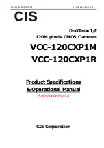 Предварительный просмотр 1 страницы CIS VCC-120CXP1M Product Specification & Operational Manual