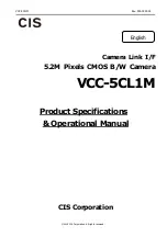 CIS VCC-5CL1M Product Specification & Operational Manual preview