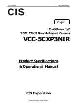 Предварительный просмотр 1 страницы CIS VCC-5CXP3NIR Product Specification & Operational Manual