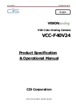 Предварительный просмотр 1 страницы CIS VCC-F40V24 Product Specification & Operational Manual