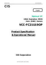 CIS VCC-FC21U19OP Product Specification & Operational Manual preview