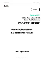 CIS VCC-FC21U19OP Product Specification & Operational Manual предпросмотр