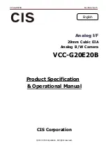 Preview for 1 page of CIS VCC-G20E20B Product Specification & Operational Manual