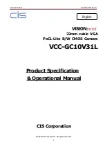 CIS VCC-GC10V31L Product Specification & Operational Manual предпросмотр