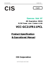 Preview for 1 page of CIS VCC-GC21FR11PCL Product Specification & Operational Manual