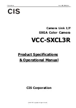 CIS VCC-SXCL3R Product Specification & Operational Manual предпросмотр