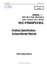 CIS VISION:elite VCC-FM60FV19CL Product Specification & Operational Manual preview