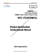 CIS VISION:mini VCC-F22V39ACL Product Specification & Operational Manual preview