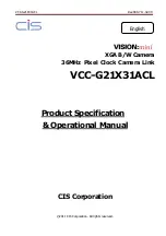 CIS VISION:mini VCC-G21X31ACL Product Specification & Operational Manual preview