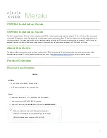 Предварительный просмотр 1 страницы Cisco MERAKI Catalyst CW9164 Installation Manual