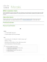 Предварительный просмотр 1 страницы Cisco MERAKI MR44 Installation Manual