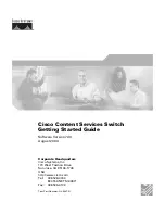 Cisco 11503 - CSS Content Services Switch Getting Started Manual предпросмотр