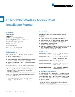 Preview for 1 page of Cisco 1262 Installation Manual