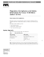 Preview for 1 page of Cisco 1548 Regulatory Compliance And Safety Information Manual