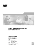 Cisco 1700 series Hardware Installation Manual preview