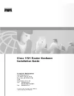 Cisco 1721 - VPN Security Router Bundle Hardware Installation Manual предпросмотр