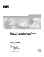 Предварительный просмотр 1 страницы Cisco 1760 - VPN Bundle Router Hardware Installation Manual