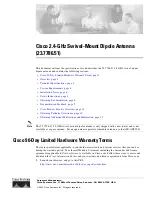 Preview for 1 page of Cisco 2.4-GHz Swivel-Mount Dipole Antenna 23.7786.51 Specifications