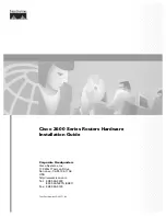 Preview for 1 page of Cisco 2600 Series Hardware Installation Manual