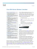 Предварительный просмотр 1 страницы Cisco 5508 - Wireless Controller - Network Management Device Datasheet