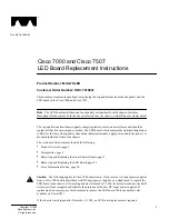 Предварительный просмотр 1 страницы Cisco 7000 and  7507 LED Board MAS-7KLED Replacement Instructions Manual