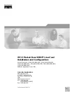 Preview for 1 page of Cisco 7300-1OC12POS-MM Installation And Configuration Manual