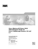 Предварительный просмотр 1 страницы Cisco 7920 - Unified Wireless IP Phone VoIP Administration Manual